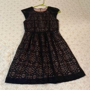 Black eyelet blush dress